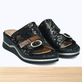837F Selesta Cuir Noir Lézard