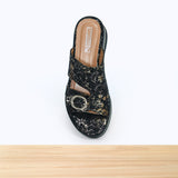 837F Selesta Cuir Noir Lézard