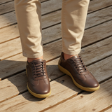 896 Vizo Marron à lacets - Terrasse bois pantalon normal vue plongeante