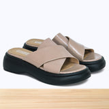 999f Luva en Cuir Beige Créme