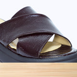 999f Luva en Cuir Bordeaux Foncé