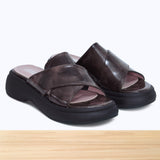 999f Luva en Cuir Marron Chocolat