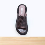 999f Luva en Cuir Marron Chocolat