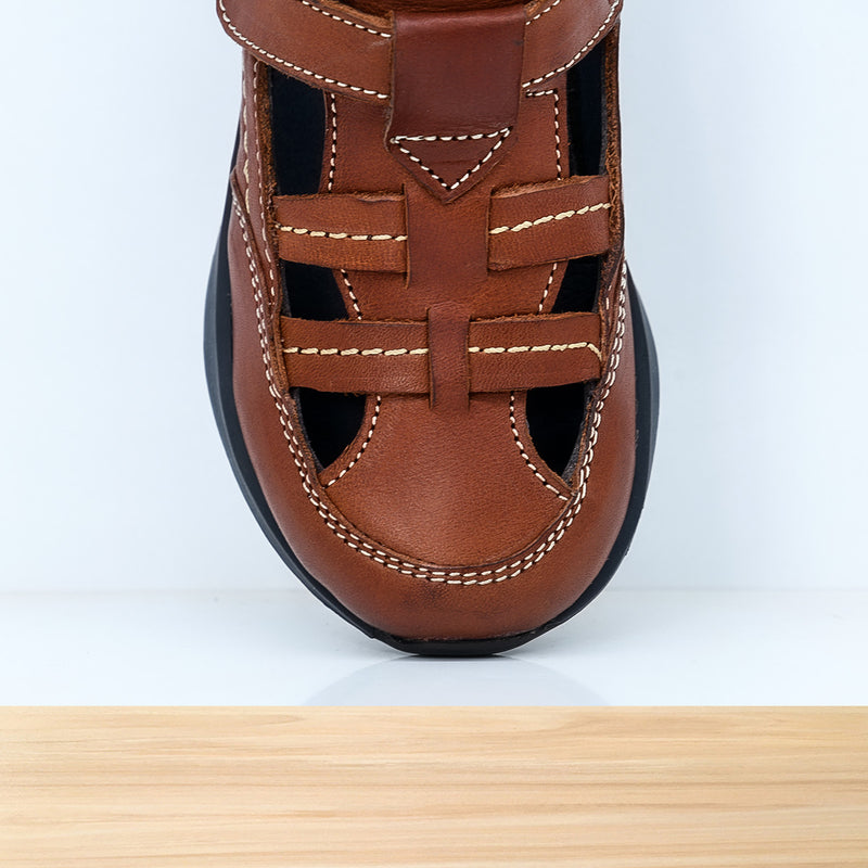 077ENF Bambín en Cuir Camel