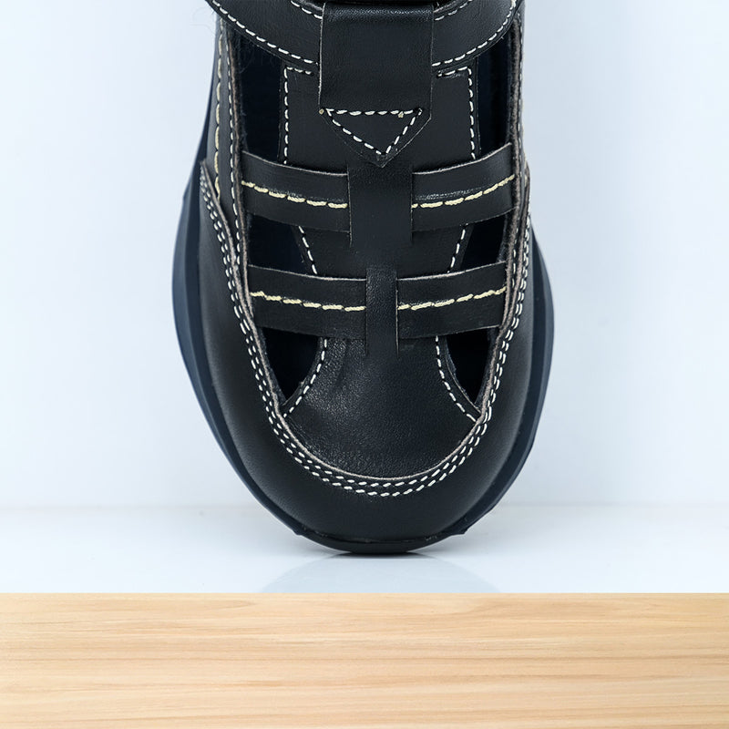 077ENF Bambín en Cuir Noir