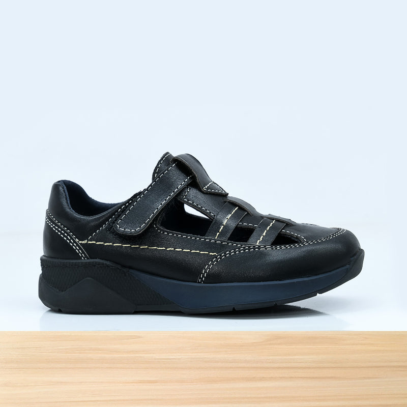 077ENF Bambín en Cuir Noir