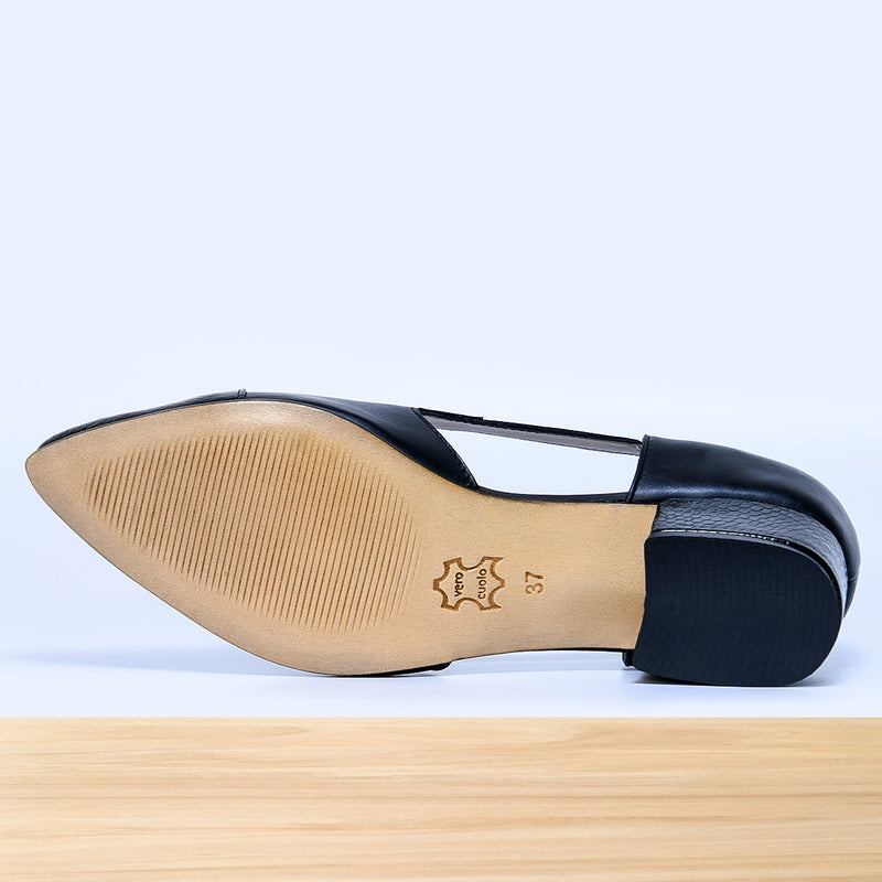 408F Bofia en Cuir Noir