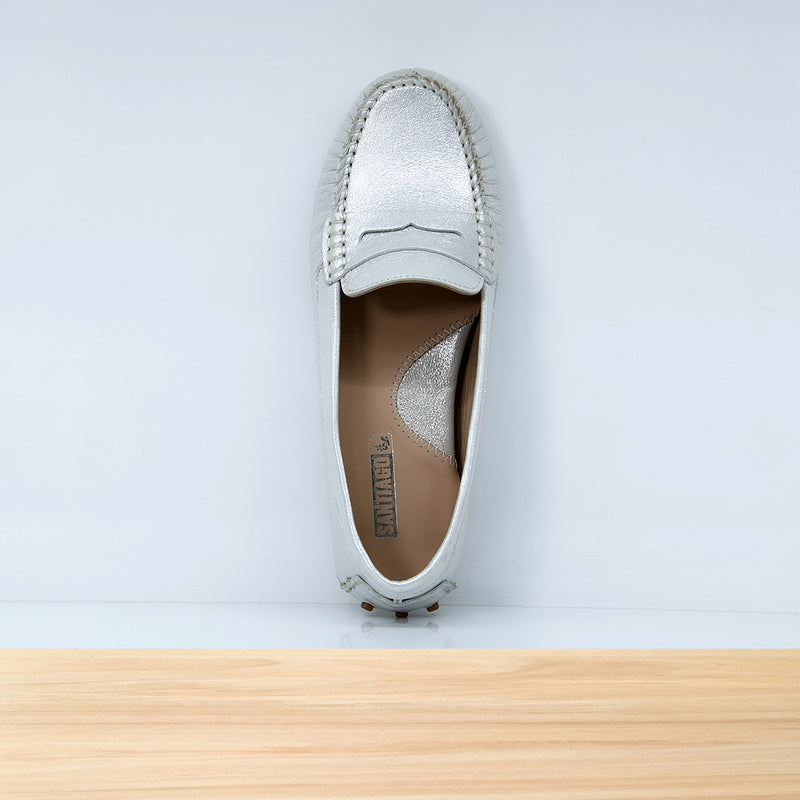 528F Clara en Cuir Argenté