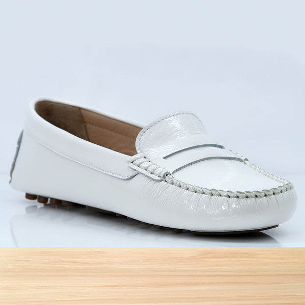 528F Clara en Cuir Blanc