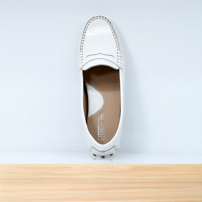 528F Clara en Cuir Blanc