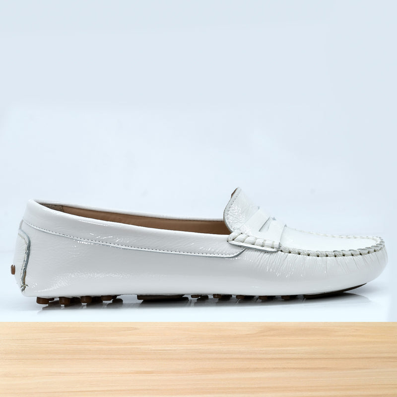 528F Clara en Cuir Blanc