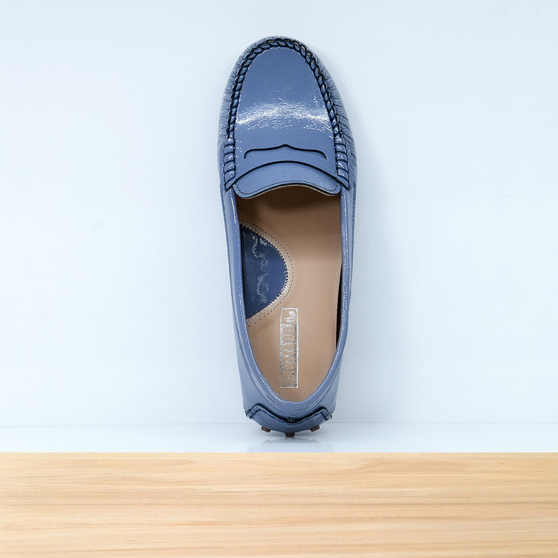 528F Clara en Cuir Bleu
