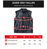 360 Zavik Gilet Cuir Bleu Marine