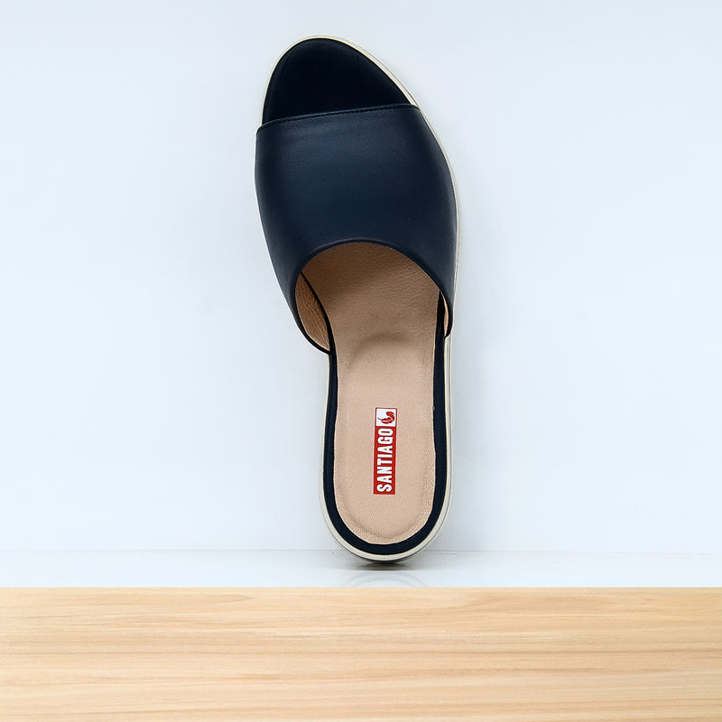 950F Flor en Cuir Bleu-Nuit