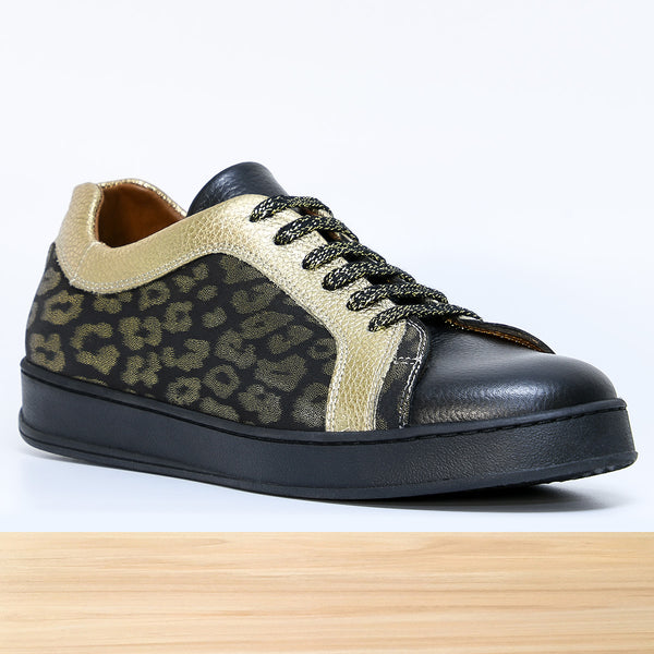 475f Layra cuir noir doré