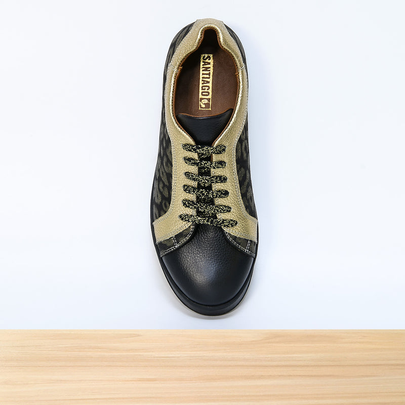 475f Layra cuir noir doré