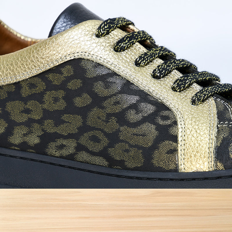 475f Layra cuir noir doré