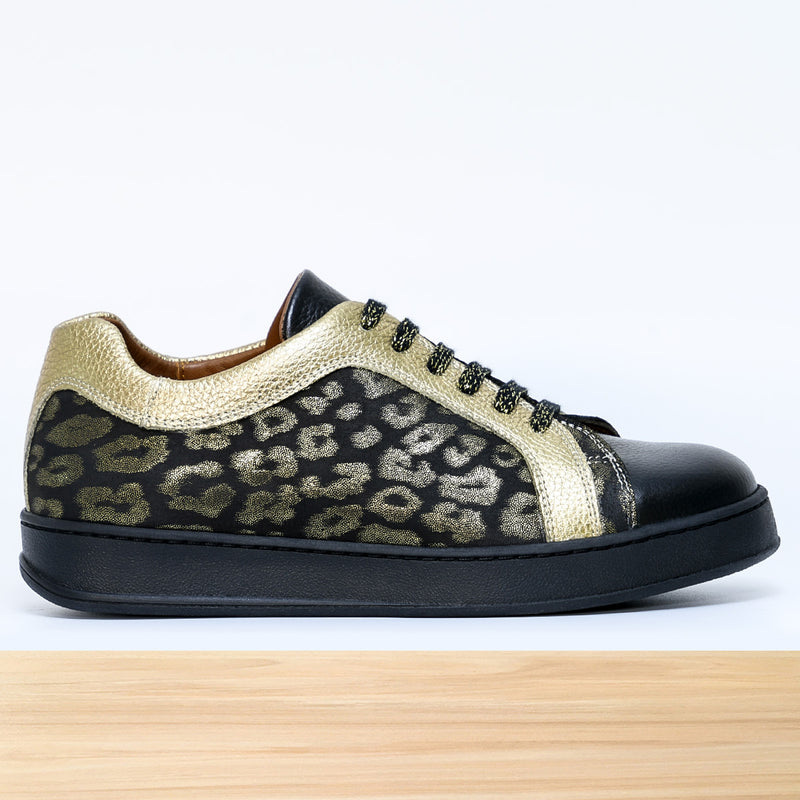 475f Layra cuir noir doré