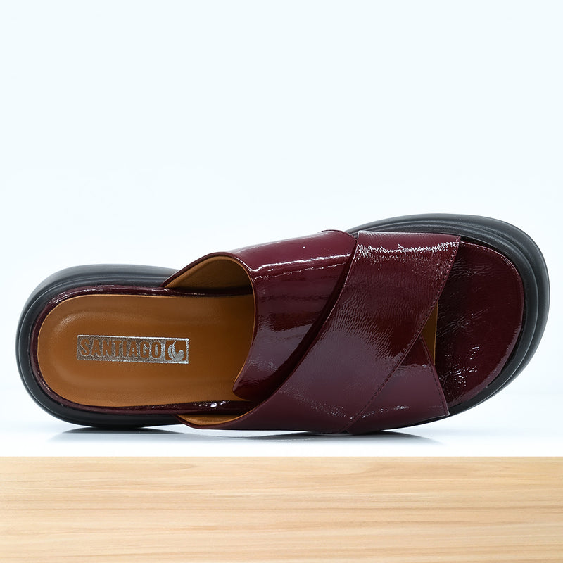 999f Luva en Cuir Bordeaux