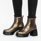 Bottines bronze métallisé profil jean