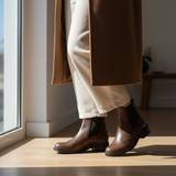 Bottines marron lumière douce