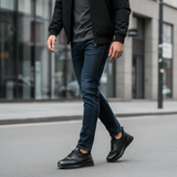 Elevated casual street style black sneakers