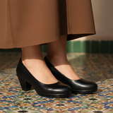 Escarpin noir avec jellaba marron