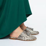 Lamis Serpent Beige Noir - Vert émeraude