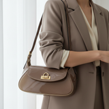 Layali Cuir Marron extreme macro detail with blazer