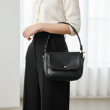 Najmat Cuir Noir formal wear black tailored ivory blouse