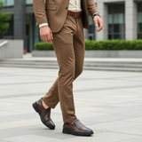 Ritmo Cuir Marron - Executive Walking Tan Suit Waist-Feet Crop