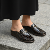 Sabot marron miel plongée style premium luxe