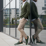 Smart casual green sneakers