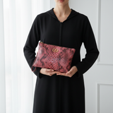 V1 — Standing, Djellaba Noir, Valina Rose clutch held flat