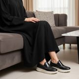 476F Zaria Cuir Noir Métallisé - SANTIAGO®
