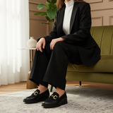 481F Ovara Cuir Noir Léopard - SANTIAGO®