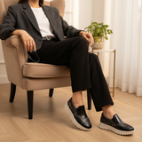 476F Zaria Cuir Noir Métallisé - SANTIAGO®