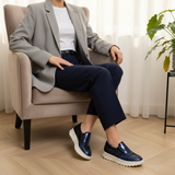 476F Zaria Cuir Bleu Brillant - SANTIAGO®