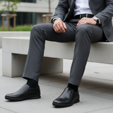 Zaren Noir - Outdoor Bench Sitting Charcoal Suit Waist-Feet Crop